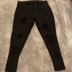 Black distressed Torrid leggings size 2
